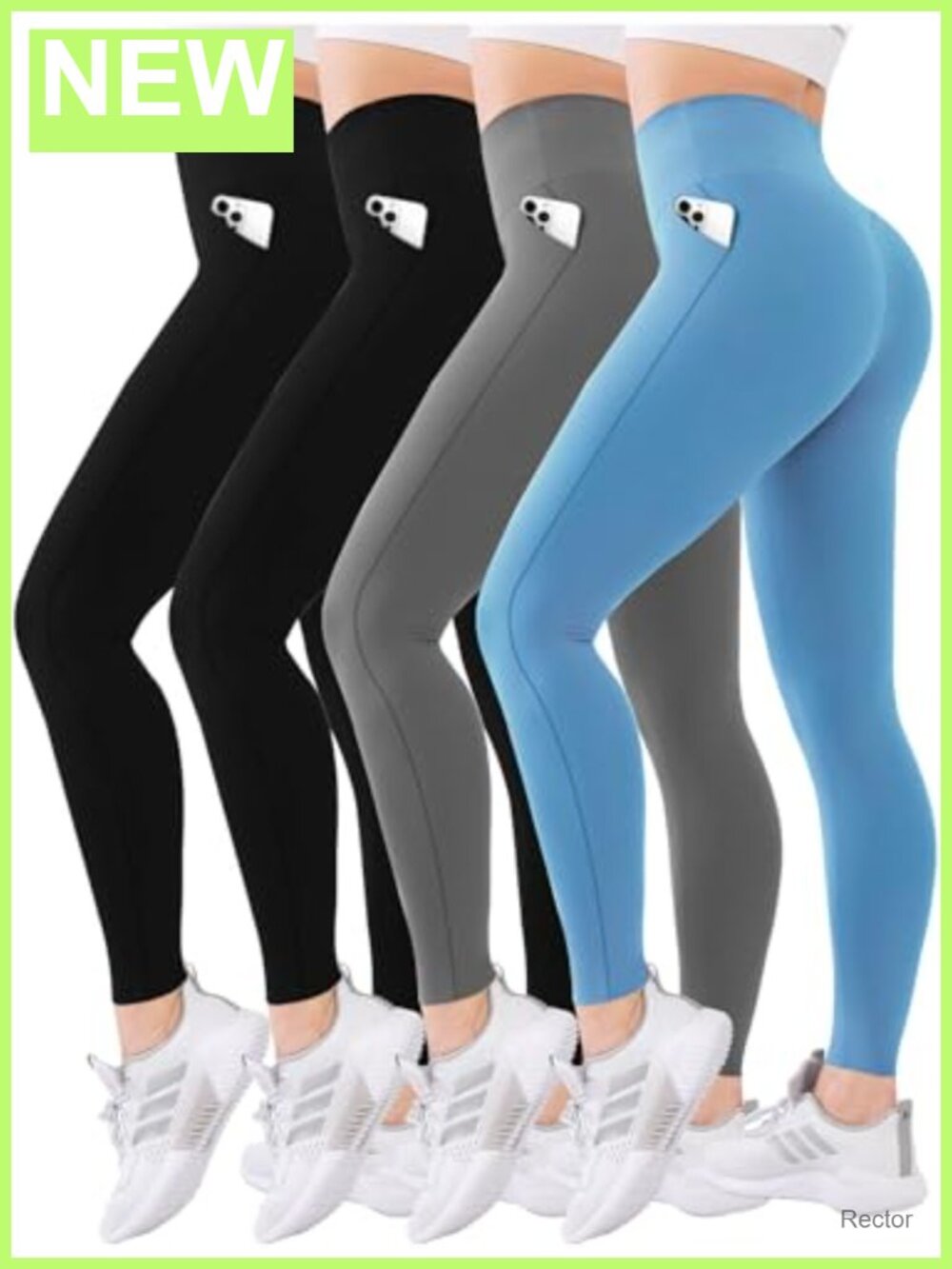 Diravo 4 Pack High Waisted Leggings with Pockets Tummy Control Yoga Pants